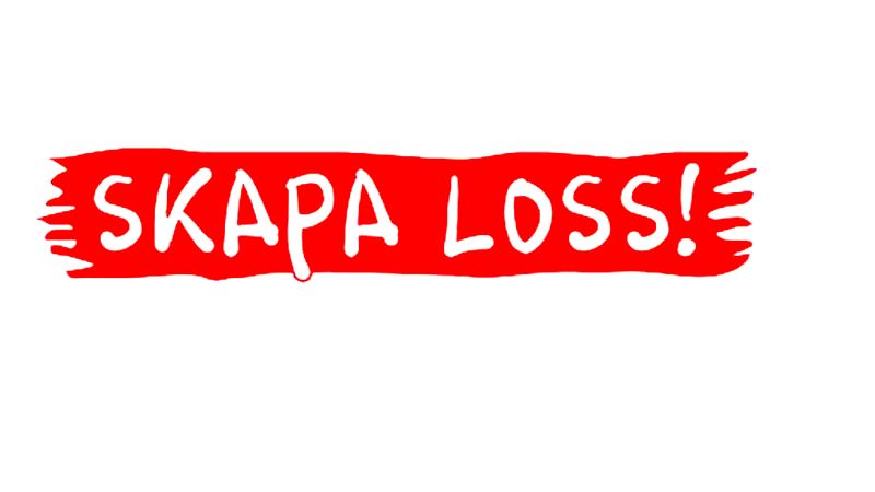 Logga med texten skapa loss mot flaggliknande röd bakgrund.